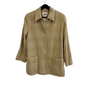 VINTAGE Mondi Blazer Women's 38 Yellow Plaid Jacket 90s Wool Blend